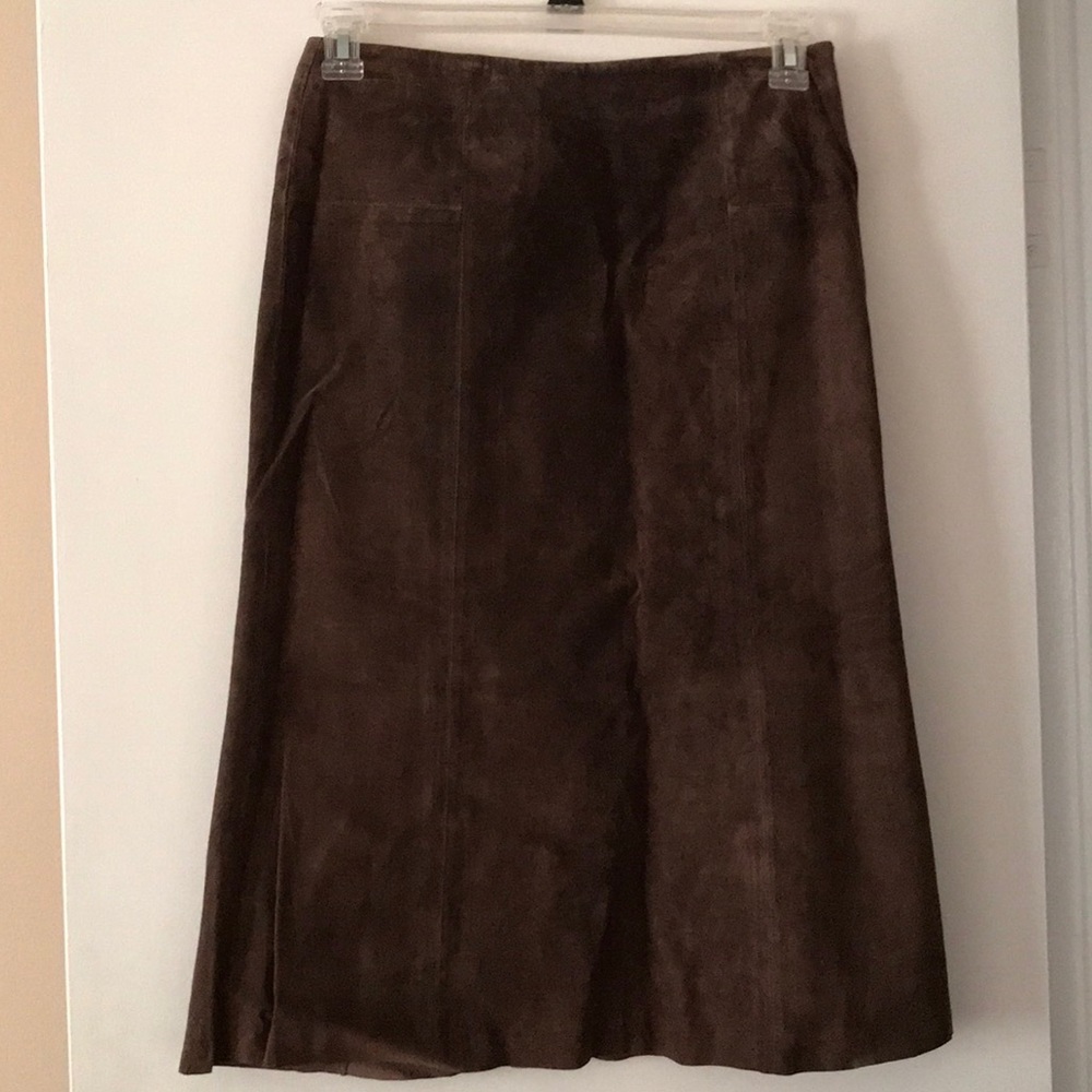 Anonymous John Carlisle Mocha Suede Skirt